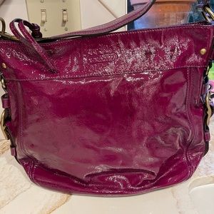 Coach purple/magenta patent shoulder bag